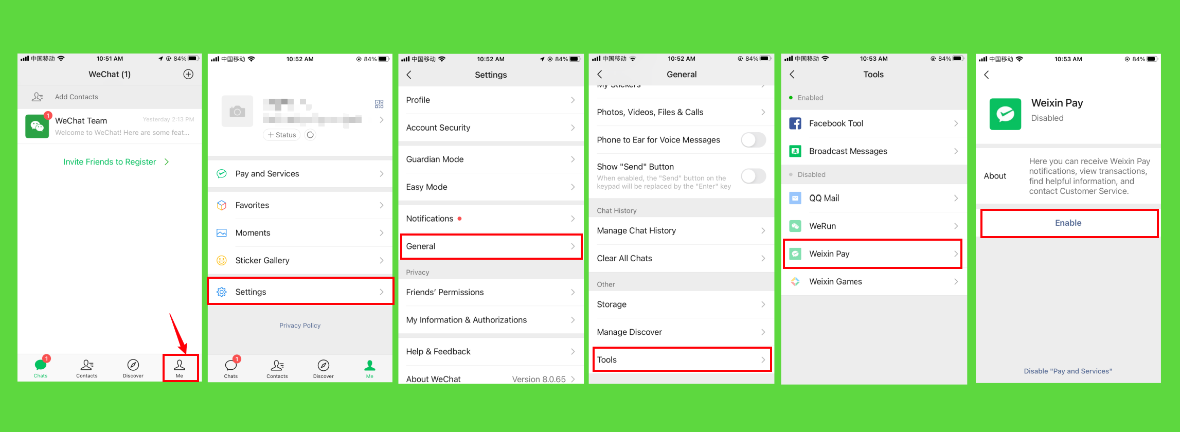 Activar WeChat Pay