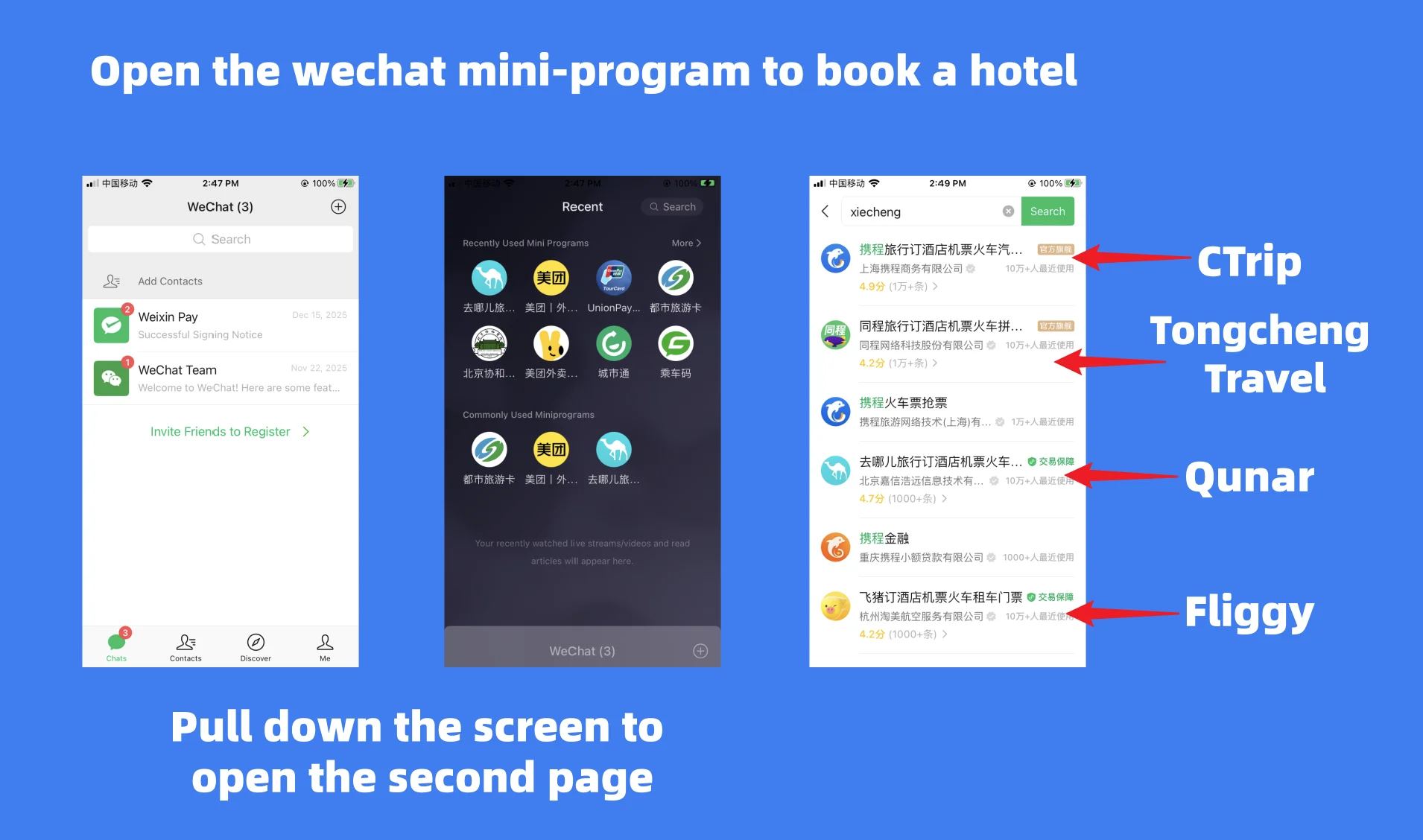 Booking Chinese Hotels via WeChat Mini-Programs
